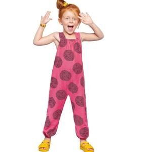 Nanai Girls Pink Half Mesh Romper Size 3T